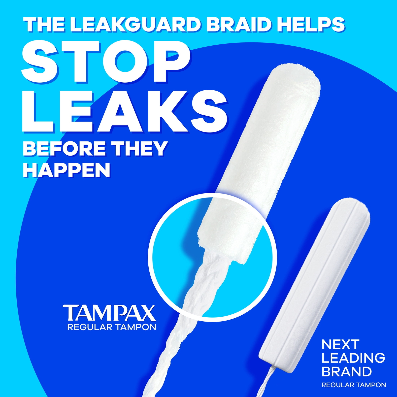 Tampax Pearl Tampons Ultra Absorbency with LeakGuard Braid, 45 Count