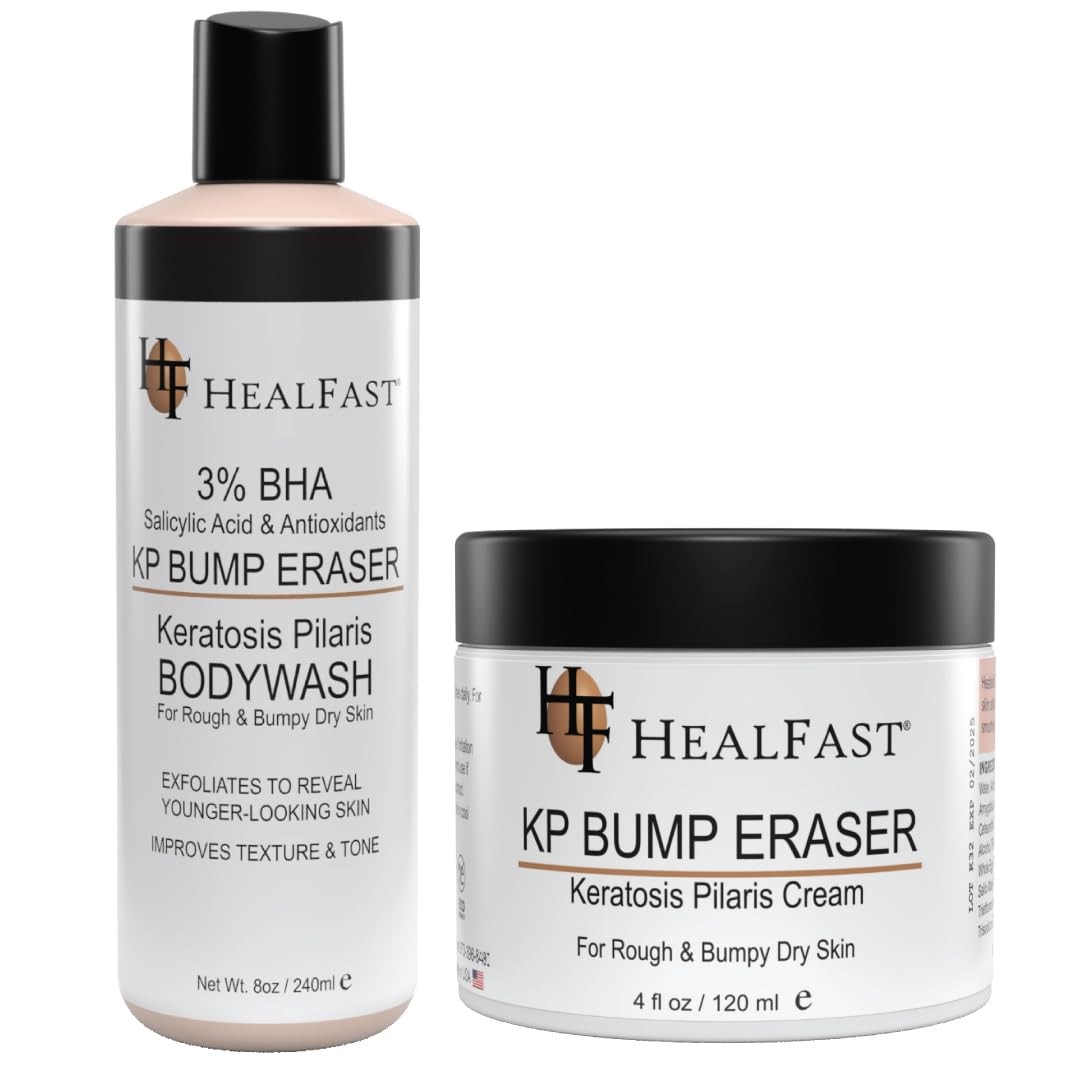 Healfast Kp Bump Eraser Cream 4 Oz And Bodywash 8 Oz Set Exfoliate Nourish