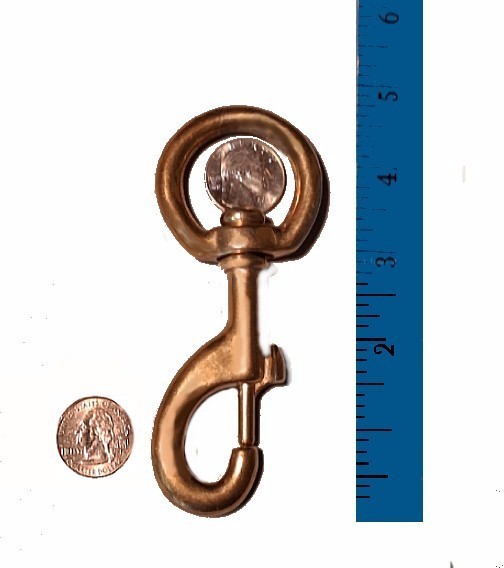 Swivel Snap HUGE Solid Brass 4-3/4' long - Dogs Leather Horses Reins Made in USA