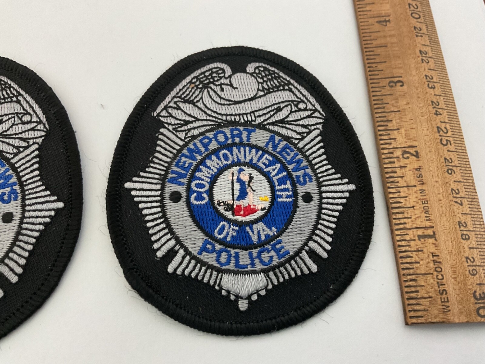Newport News Police VA.  Collectable patch set 2 pieces all new
