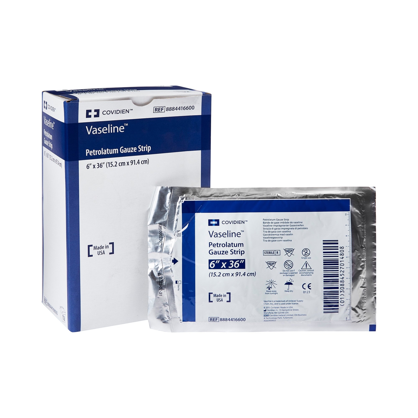 Vaseline Sterile Non-Adherent Petrolatum Gauze Strip 6" x 36" BX of 12
