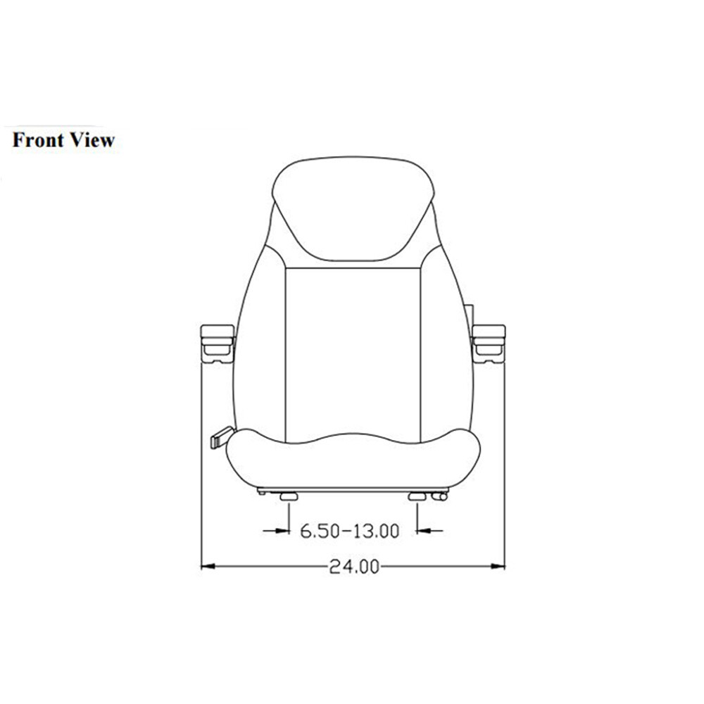 Black Cordura Fabric Universal Seat with Adjustable Mounting Slide Rails