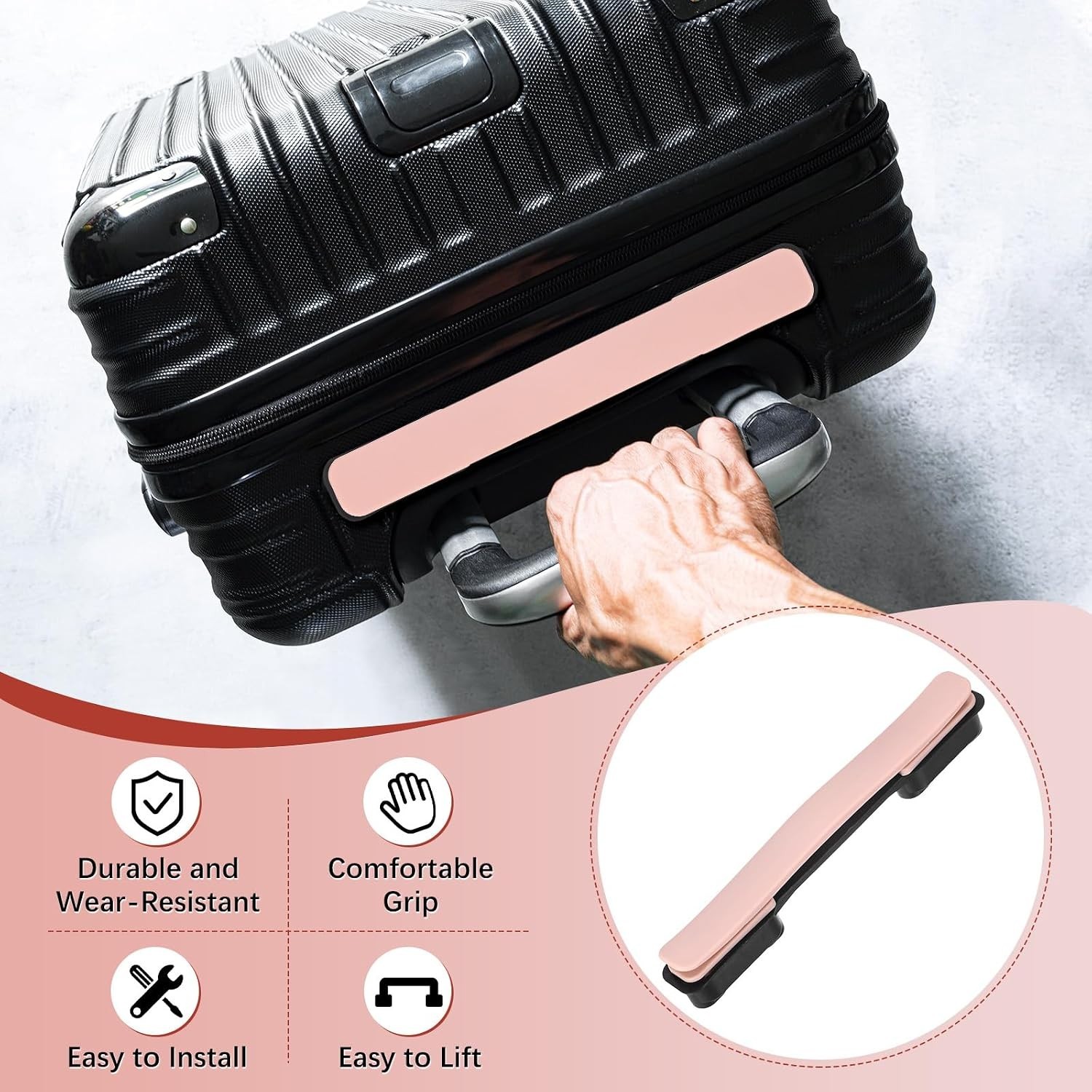 Luggage Replacement Handle [2PCS] -Plastic Handle Grip Carry Strap with Screw...