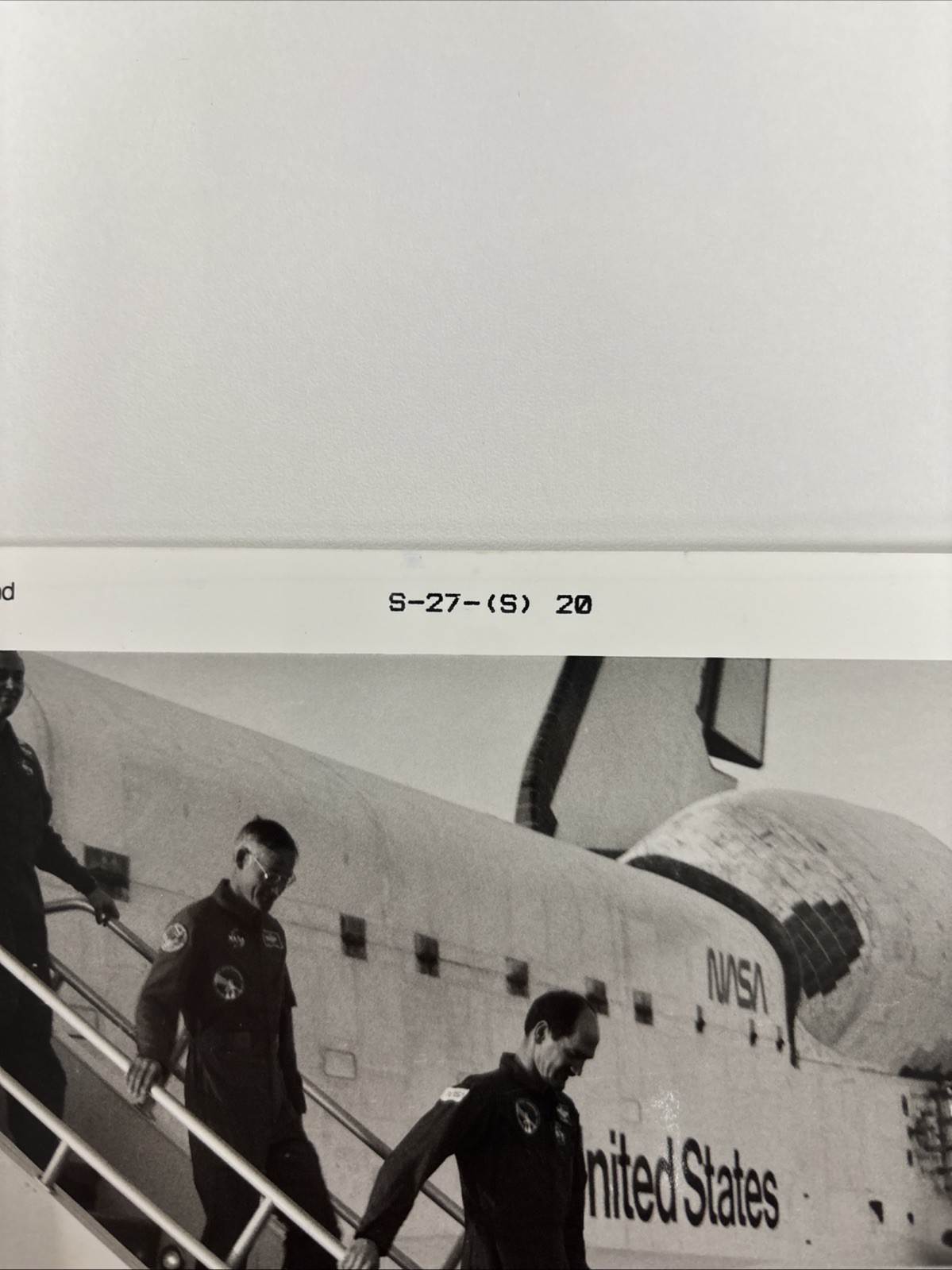 NASA STS 27 Atlantis Crew Deboard Space Shuttle Black Numbered Press Photo