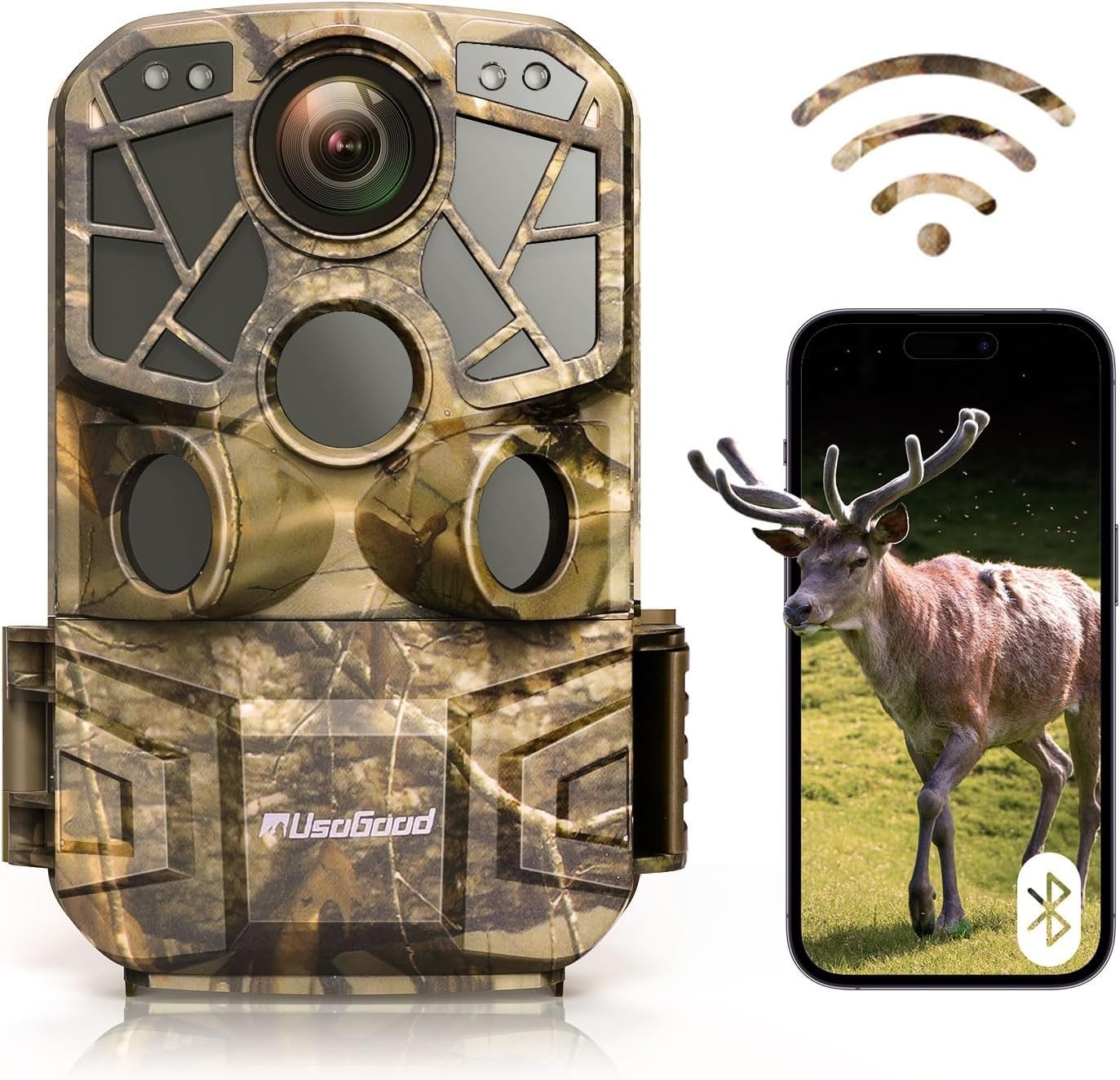 Usogood WiFi Trail Camera 30fps Game Cameras 120° Motion Activated Hunting Cam