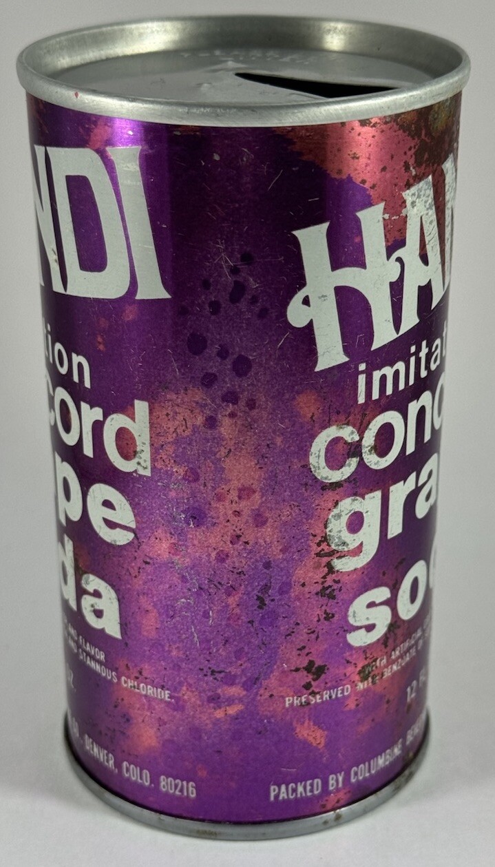Handi Imitation Concord Grape Soda 12 Oz EMPTY Tab Top Soda Can