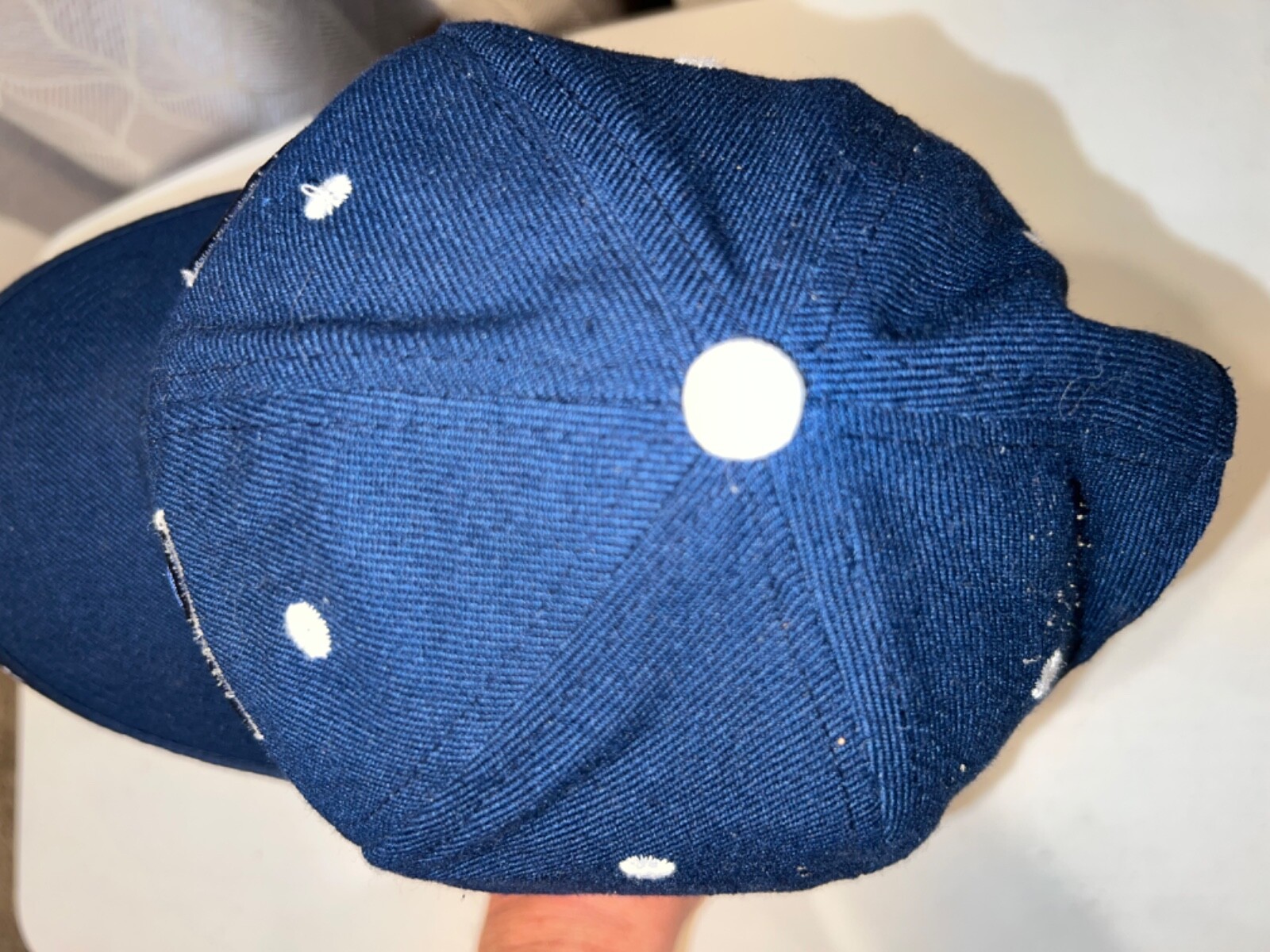 Fox Racing Logo Navy blue with White Hat Cap Hook Loop Good Condition
