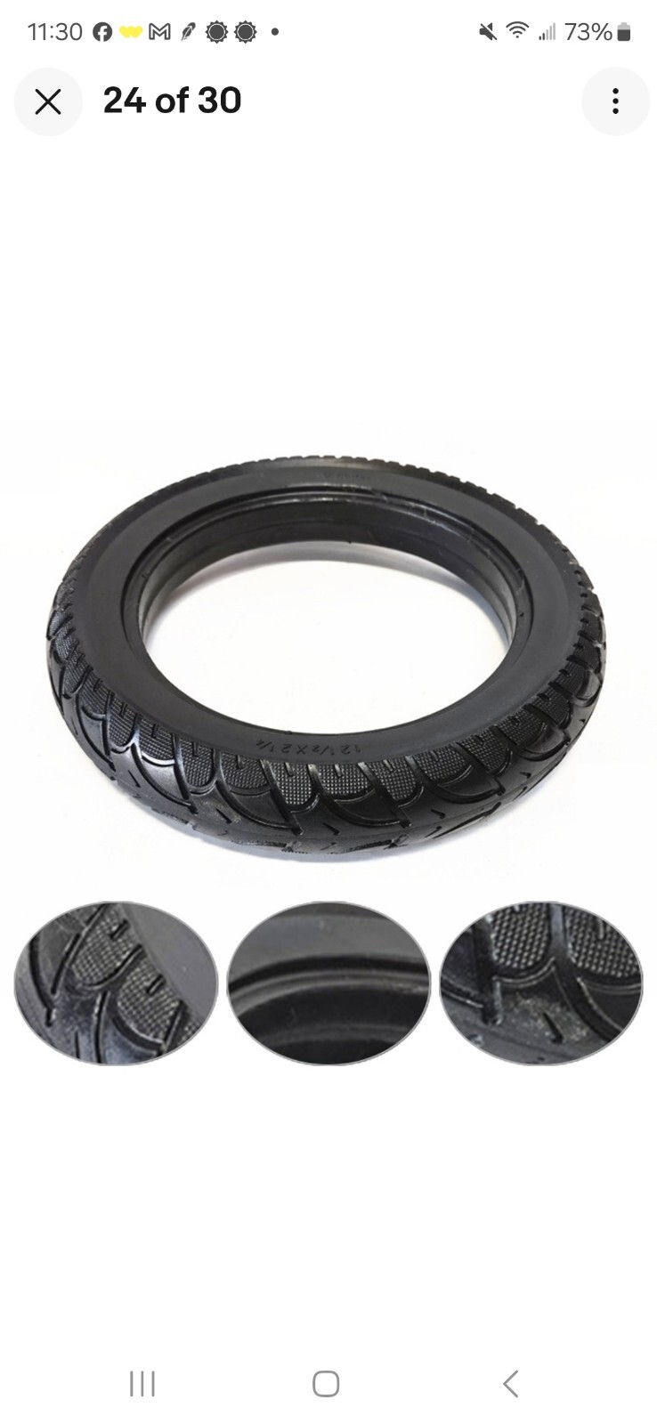 1/2pcs 12Inch Solid Tyre 12 1/2x2 1/4(57-203) For E-Bike Scooter 12.5*2.50 Tire