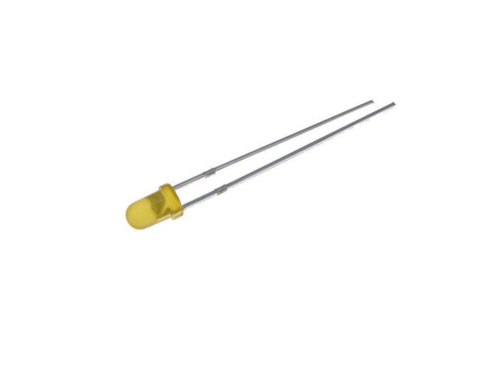 3mm Round Top Diffused LED Through Hole - Color: Orange - Pack of 50