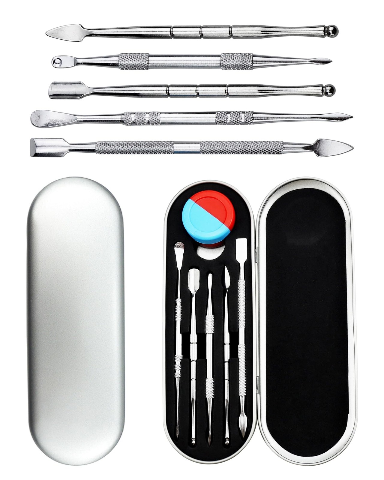 Wax Carving Tool Set Stainless Steel Sculpting Tools Silicone Case 6 PCS