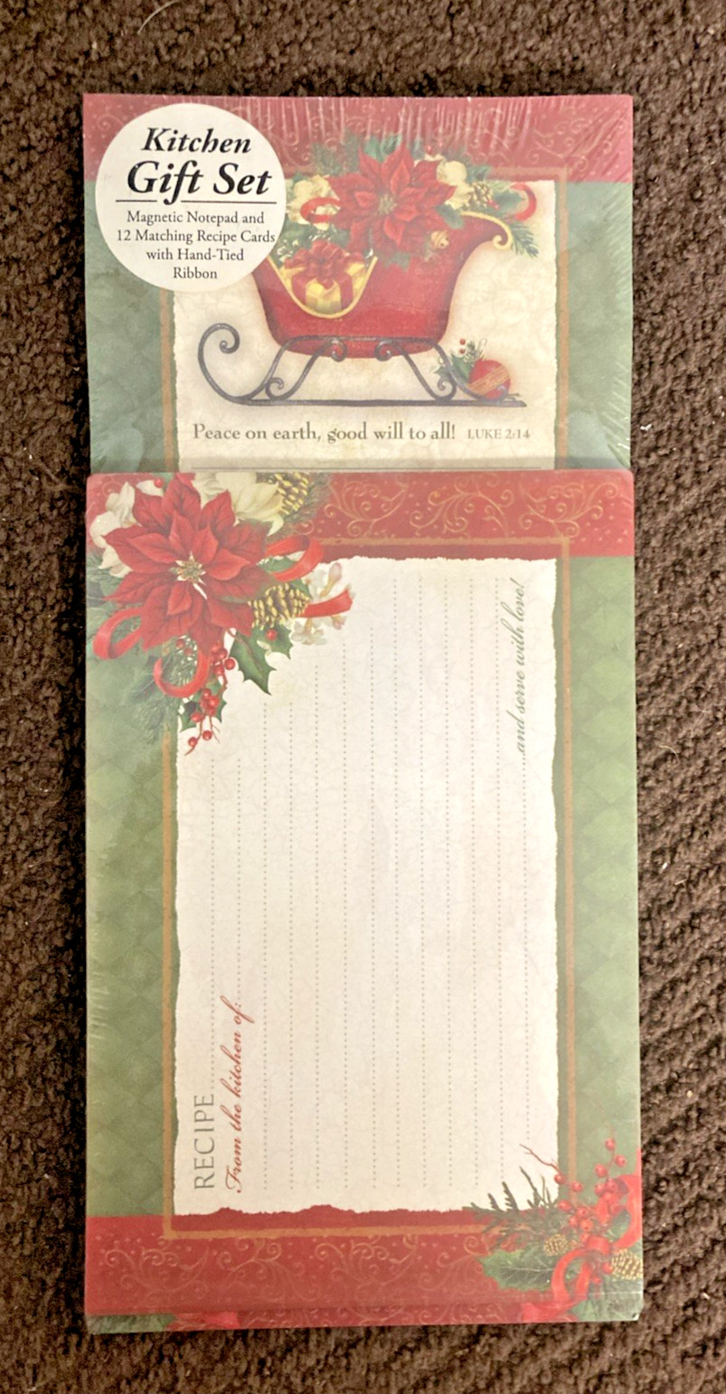 Classic Christmas -Brownlow - Kitchen Gift Set magnetic note pad & recipe cards