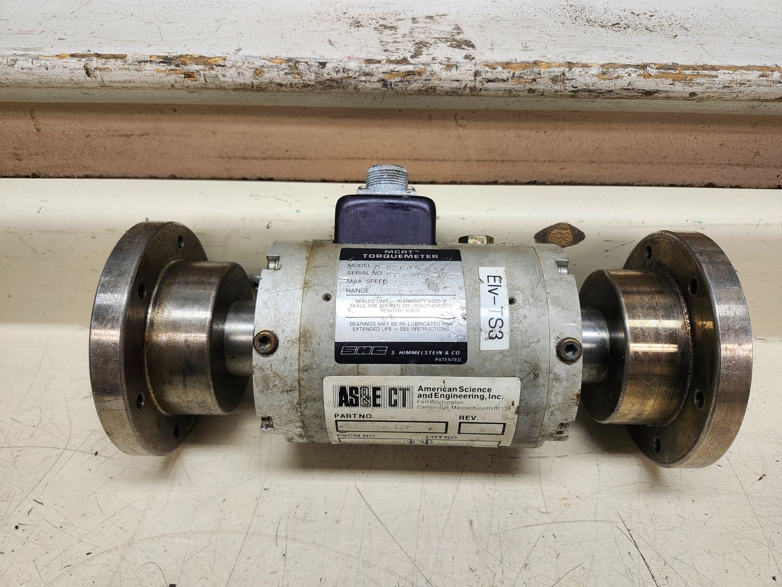 Himmelstein MCRT Torquemeter Max. 7500 RPM Range: 4000LB-IN Model: 9-02TS (4-3)