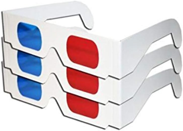 3Pcs Unisex Foldable 3D Stereo Glasses Blue Red for Films TV Magazines