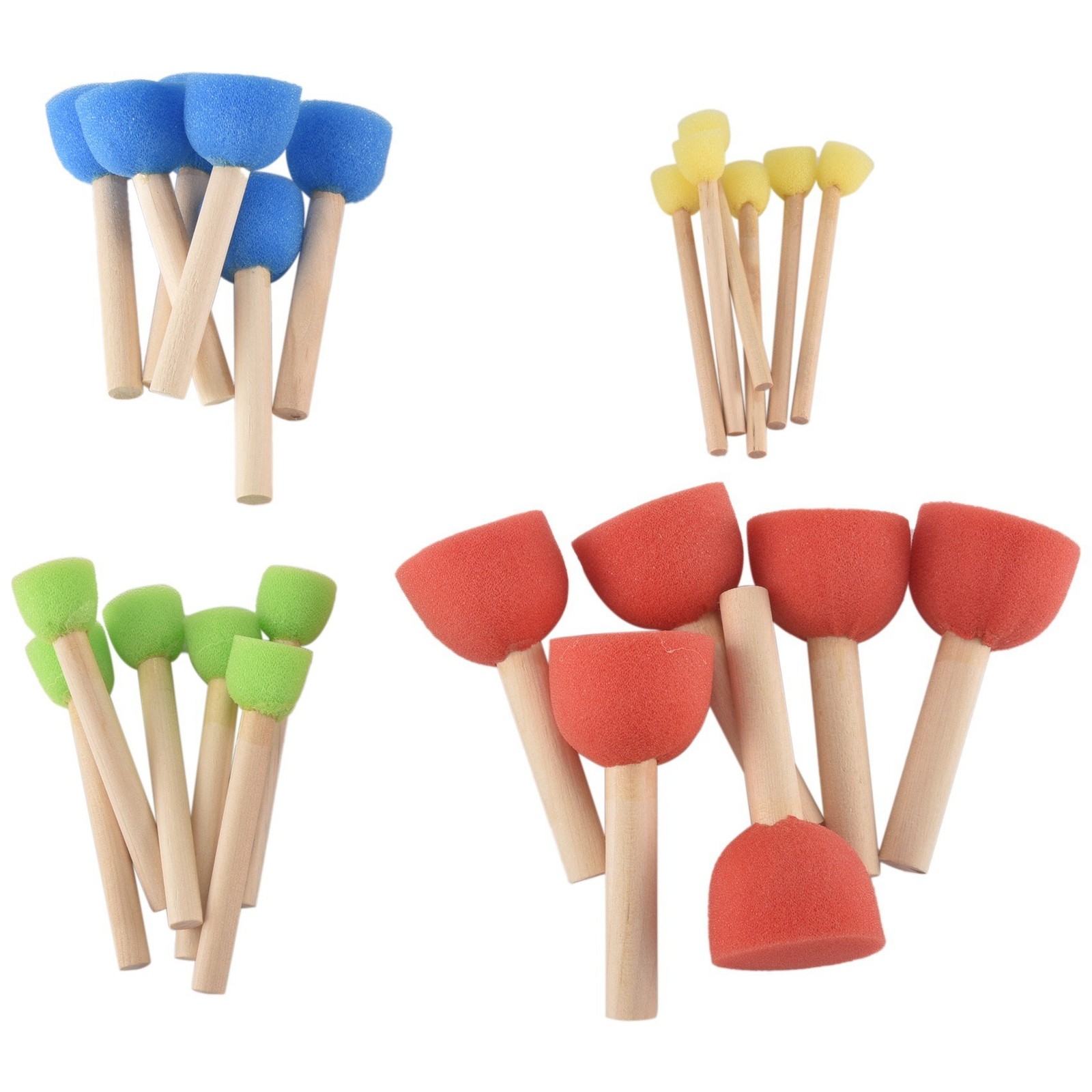 2X(Foam Pouncer Assortment-Sponge Painting Stippler Set 24/-Foam Brush6758