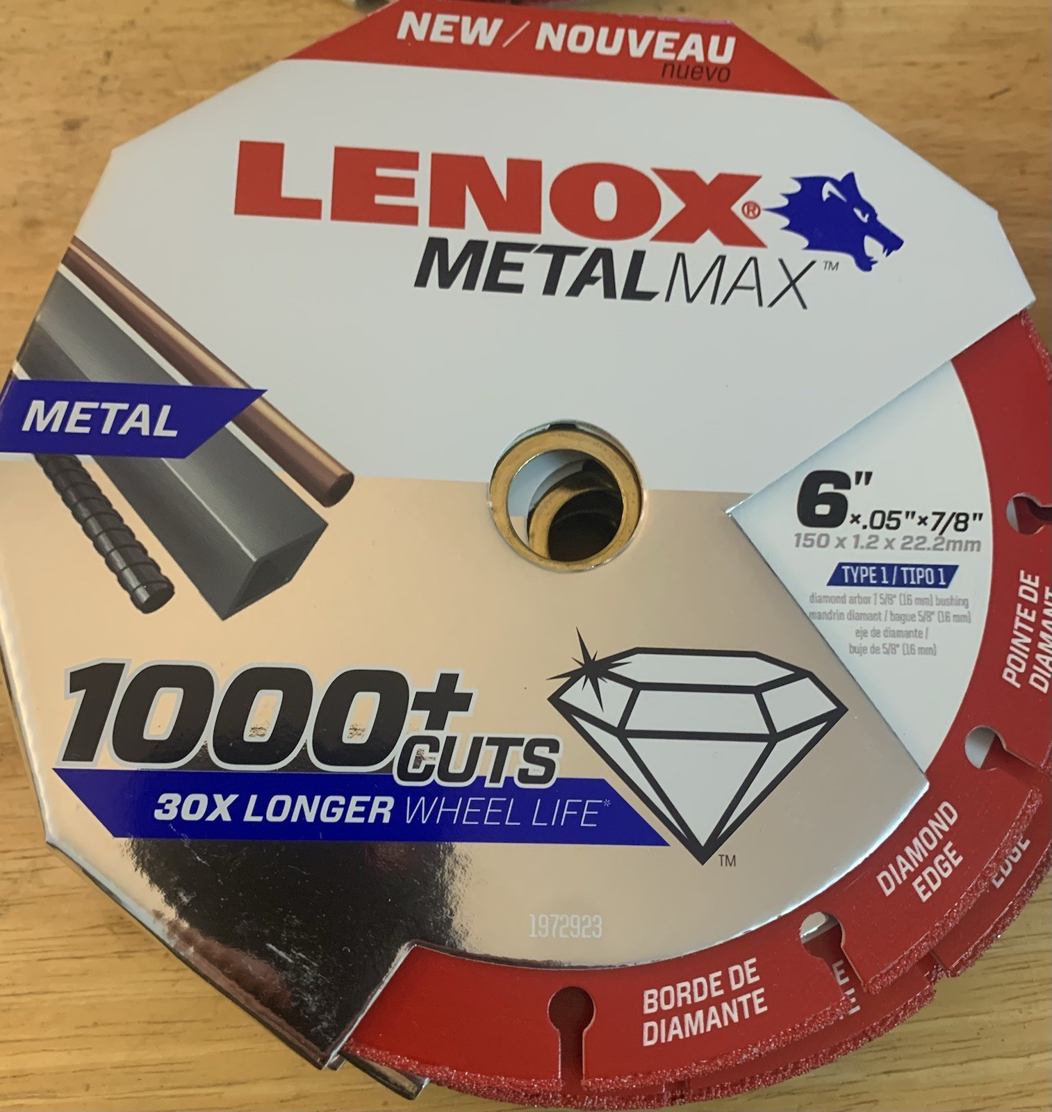 Lenox Tools 1972923 METALMAX Diamond Edge Cutoff Wheel, 6" x 7/8"