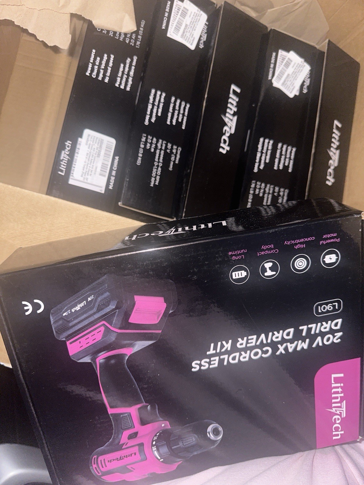 20V Pink Cordless Drill Set