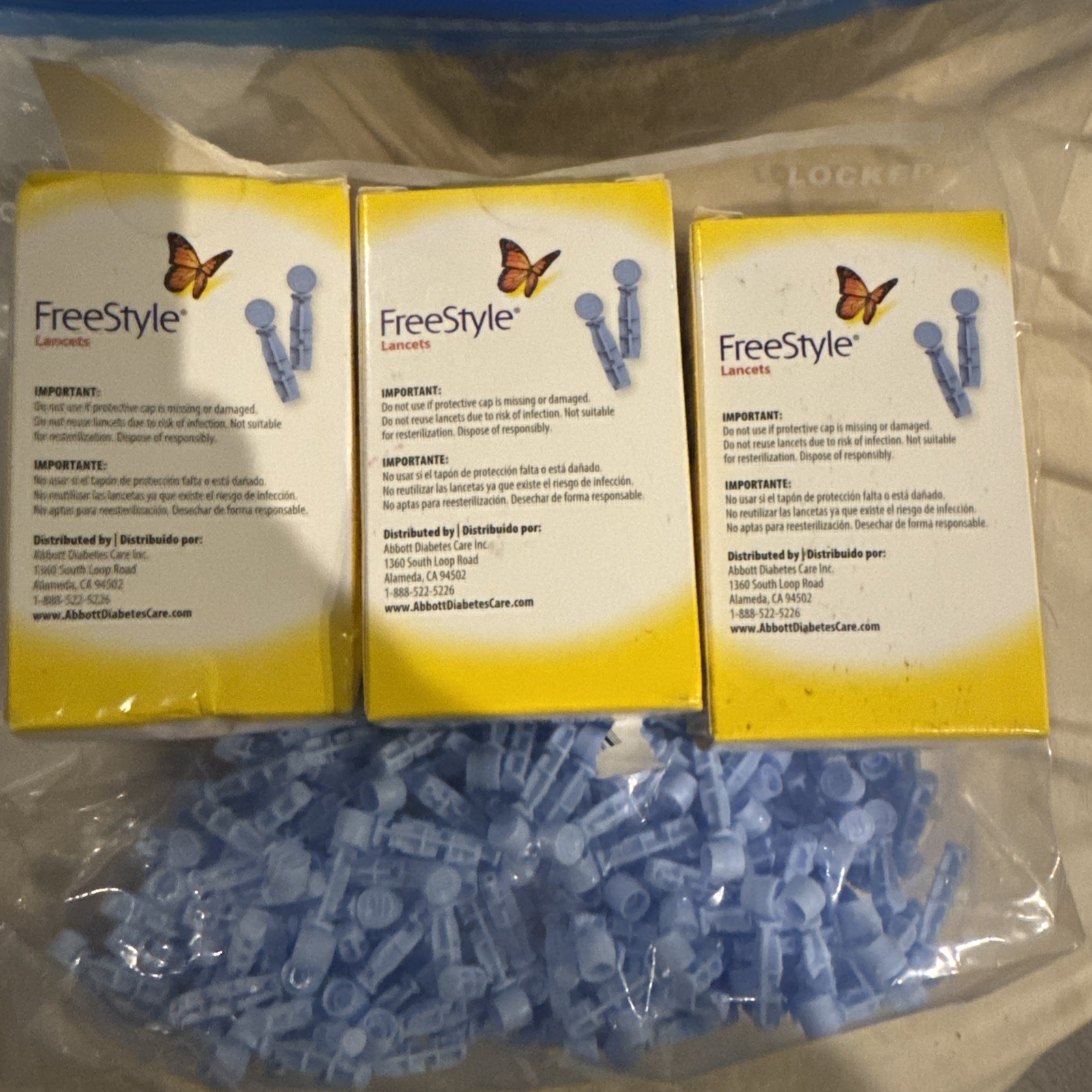 FreeStyle 28 Gauge Sterile Lancets 400 Total 3 Boxes Plus 100 Loose Unused Lot