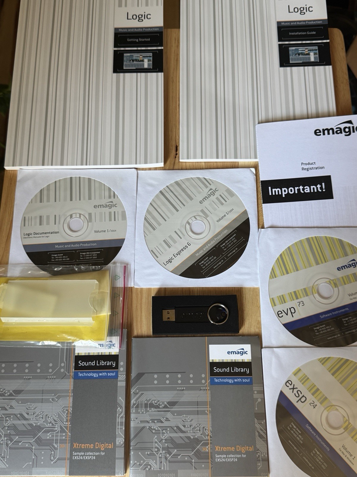 Emagic Logic Express 6 Daw Software for Mac Cd Rom with USB Key Complete In Box