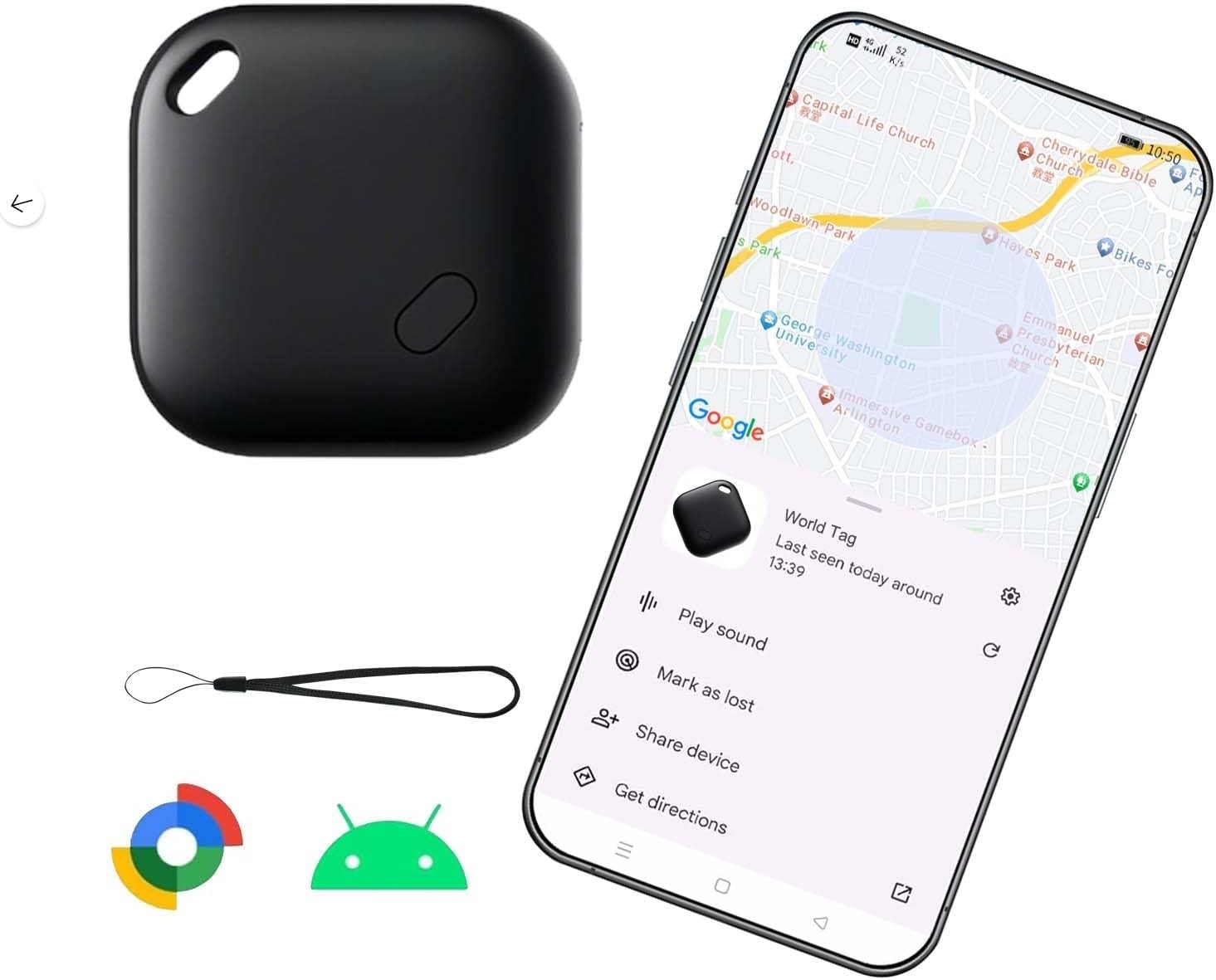 Ultra-Durable Bluetooth Tracker for Android -  Waterproof & Family Sharing