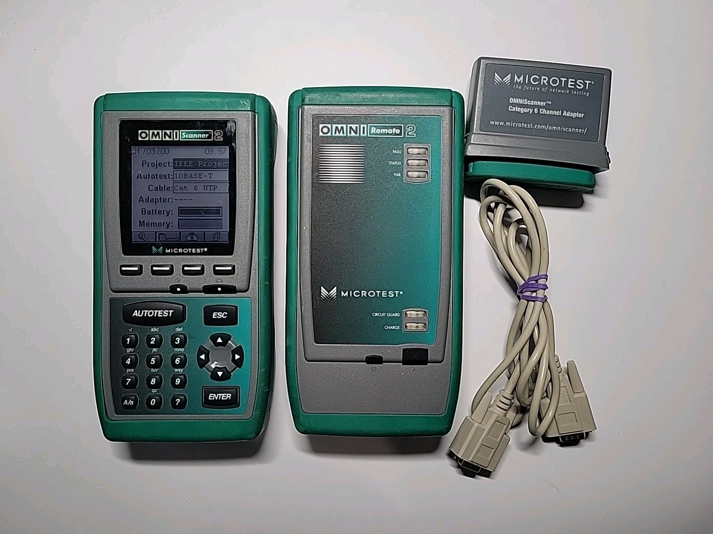 Fluke Microtest Omni Scanner 2/ Remote (2) Mod-8, 1 CAT 6 Adapter