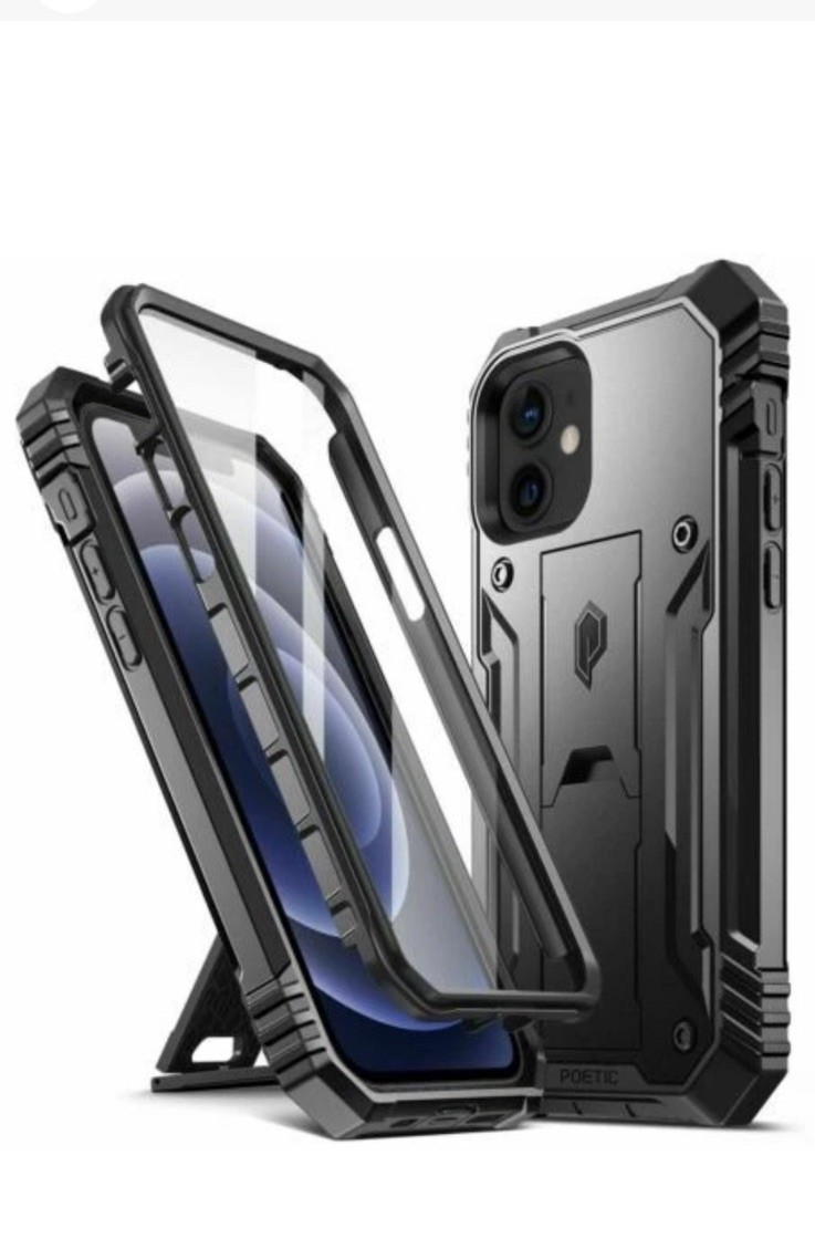 Poetic Shockproof For iPhone 12/12 Pro Case,Full Coverage Protective Cover Black
