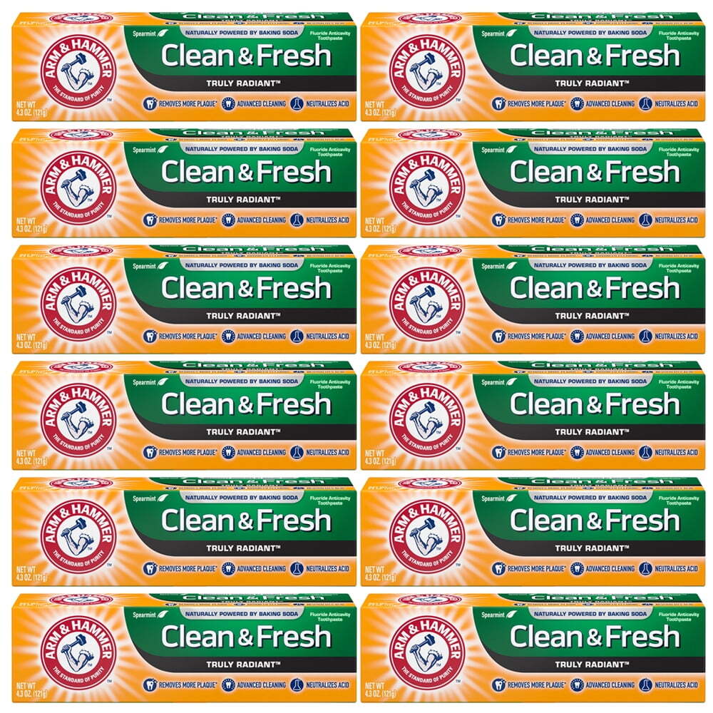 New ARM & HAMMER Truly Radiant Clean & Fresh Toothpaste, 4.3 OZ | 12 PACK *READ*