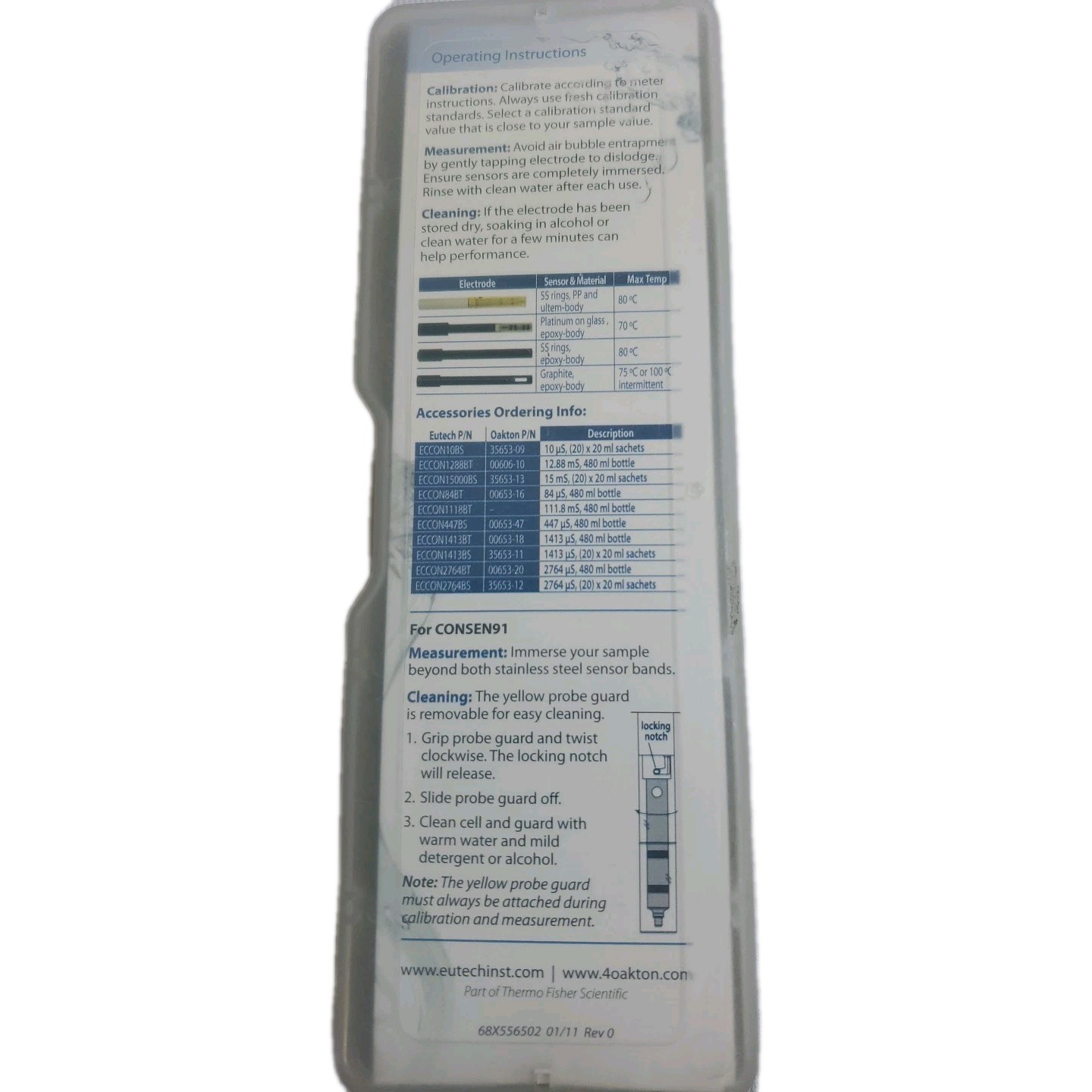 Oakton Conductivity Probe Butech Instruments For CONSEN91 Open Box