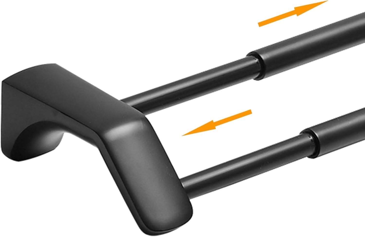 Hoimpro Adjustable 13.9-25.3 Inches Double Bath Towel Bar for Matte Black