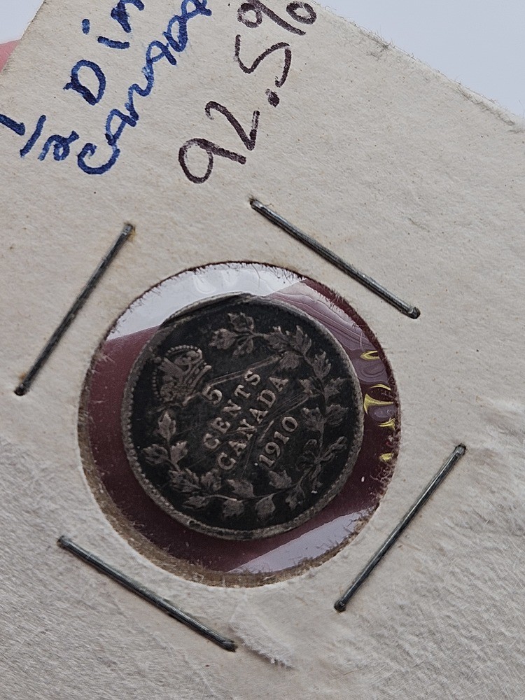 1910 Canada 5 Five Cent Edward VII Coin