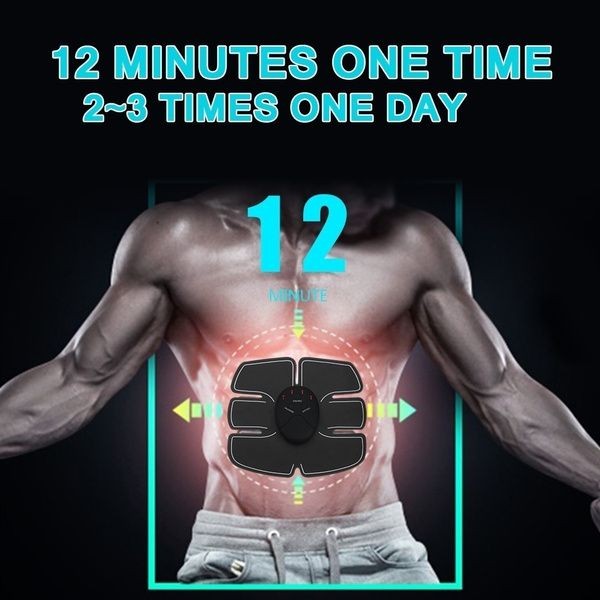 Abdominal Muscle Toner ABS Stimulator, Silicone, 150MAH (Black)