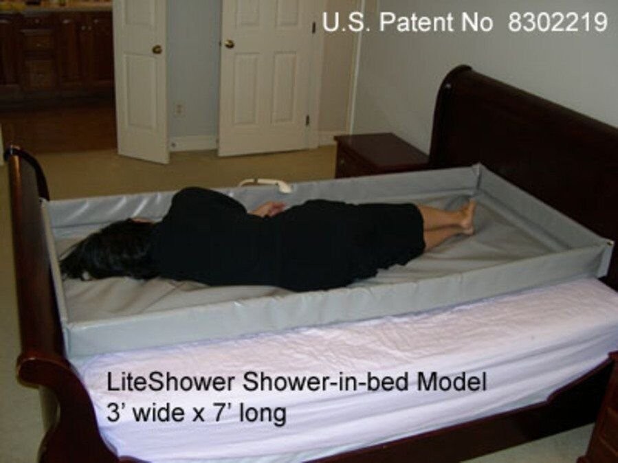 LiteShower™ Shower-in-bed Model - Taking real shower bath in bed