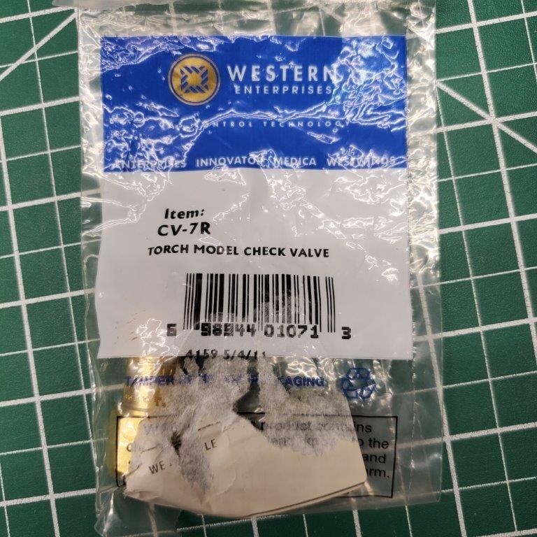 Western Enterprises CV-7R Torch Model Check Valve 125 PSI Max