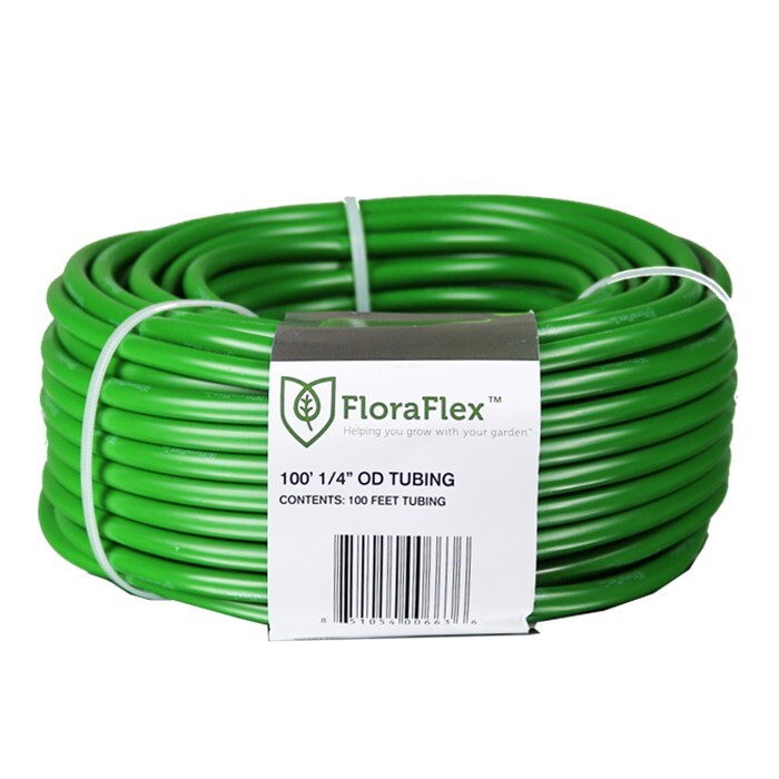 FloraFlex 100ft 1/4" OD TUBING, 3/16" ID GREEN Drip Tube FREE SHIPPING