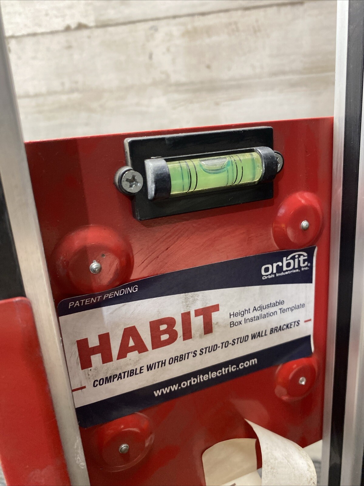 NOS Orbit Habit Height Adjustable Installation Template Level