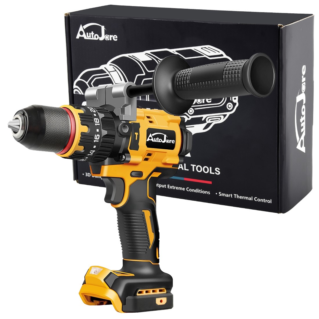 Cordless Drill Driver for Dewalt 20V Battery, Brushless 1/2" Compact Drill Tool