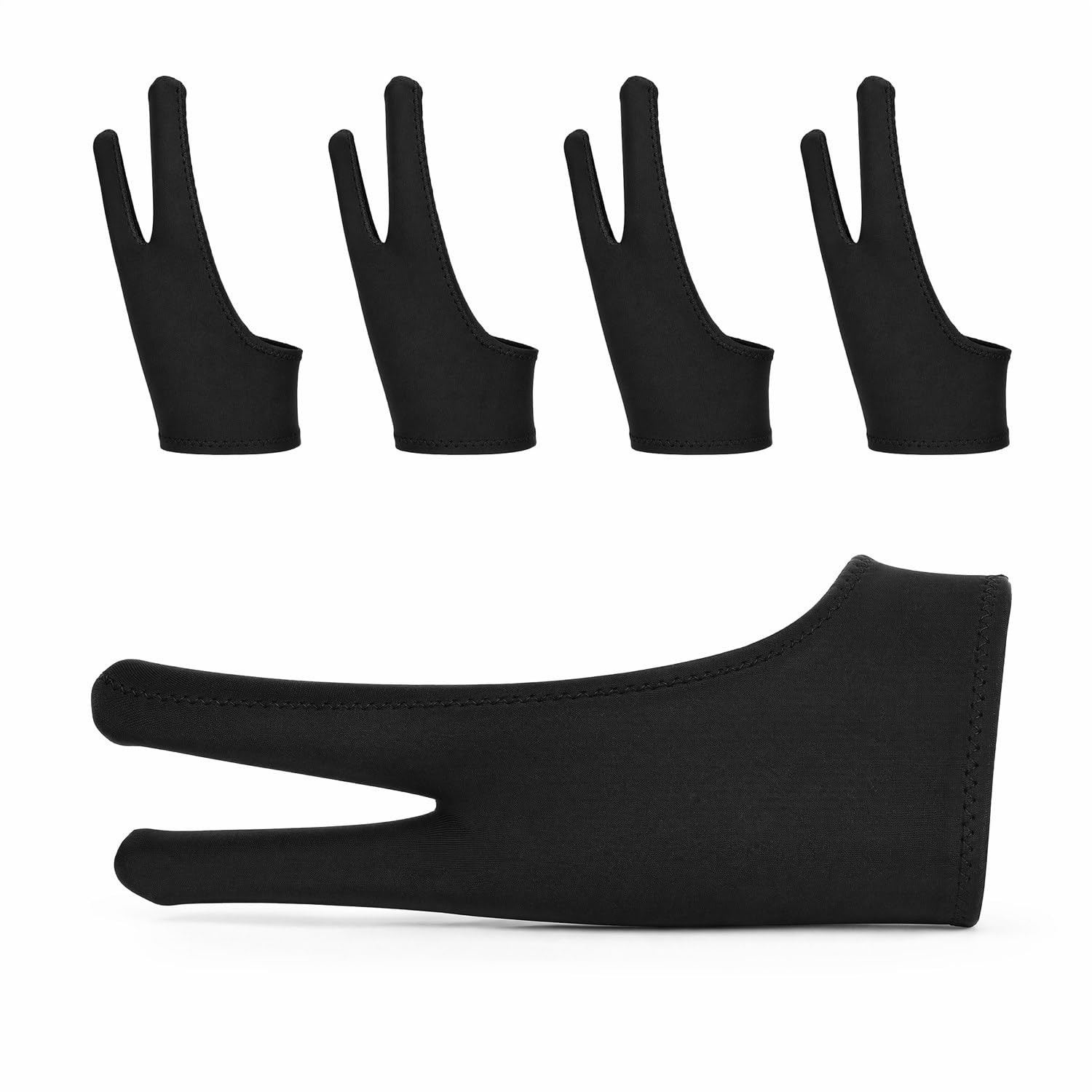 4 Pack 2-Fingers Digital Drawing Gloves Palm Graphic Painting Gloves for Artists