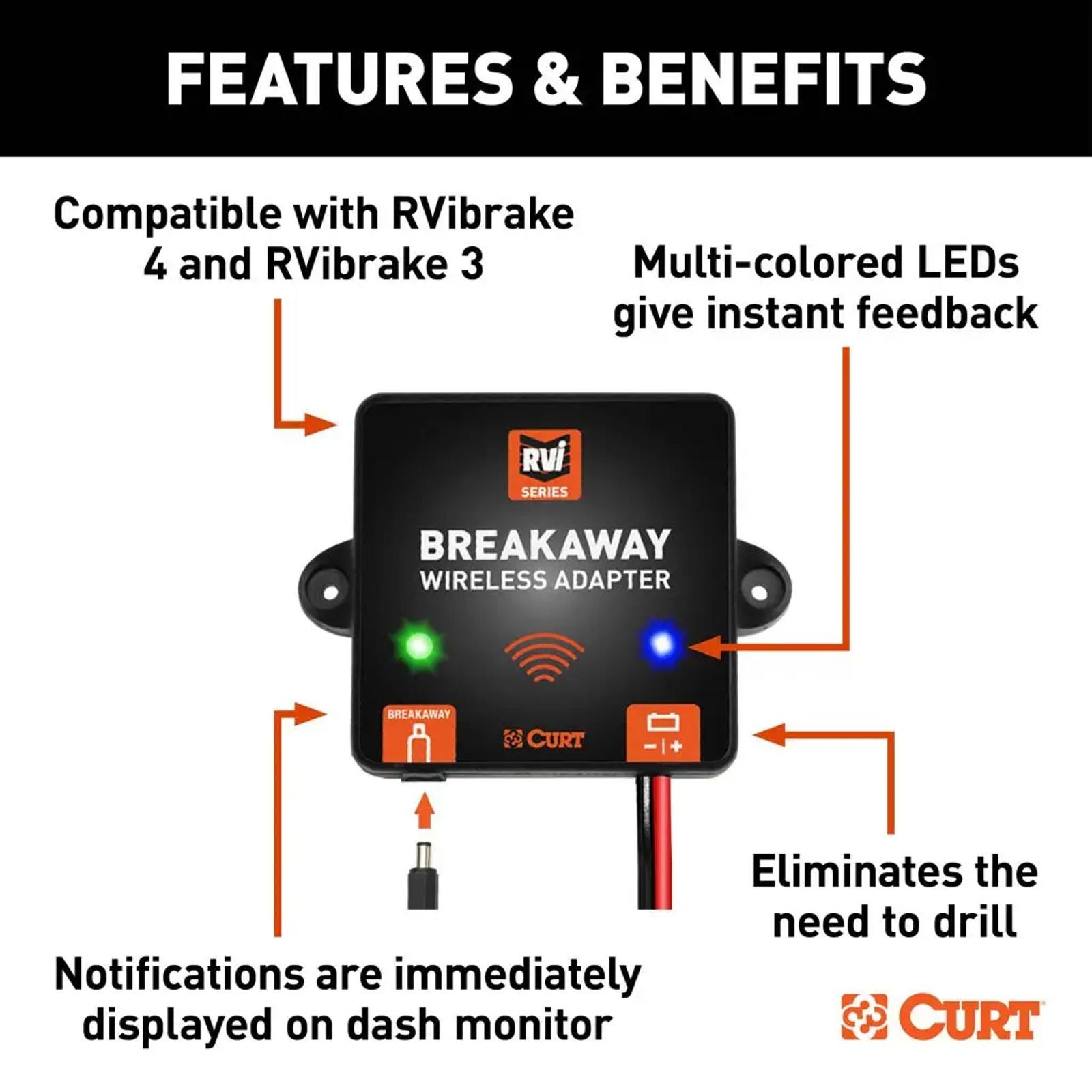 Curt Breakaway Wireless Adapter for RVIBrake Systems 52205