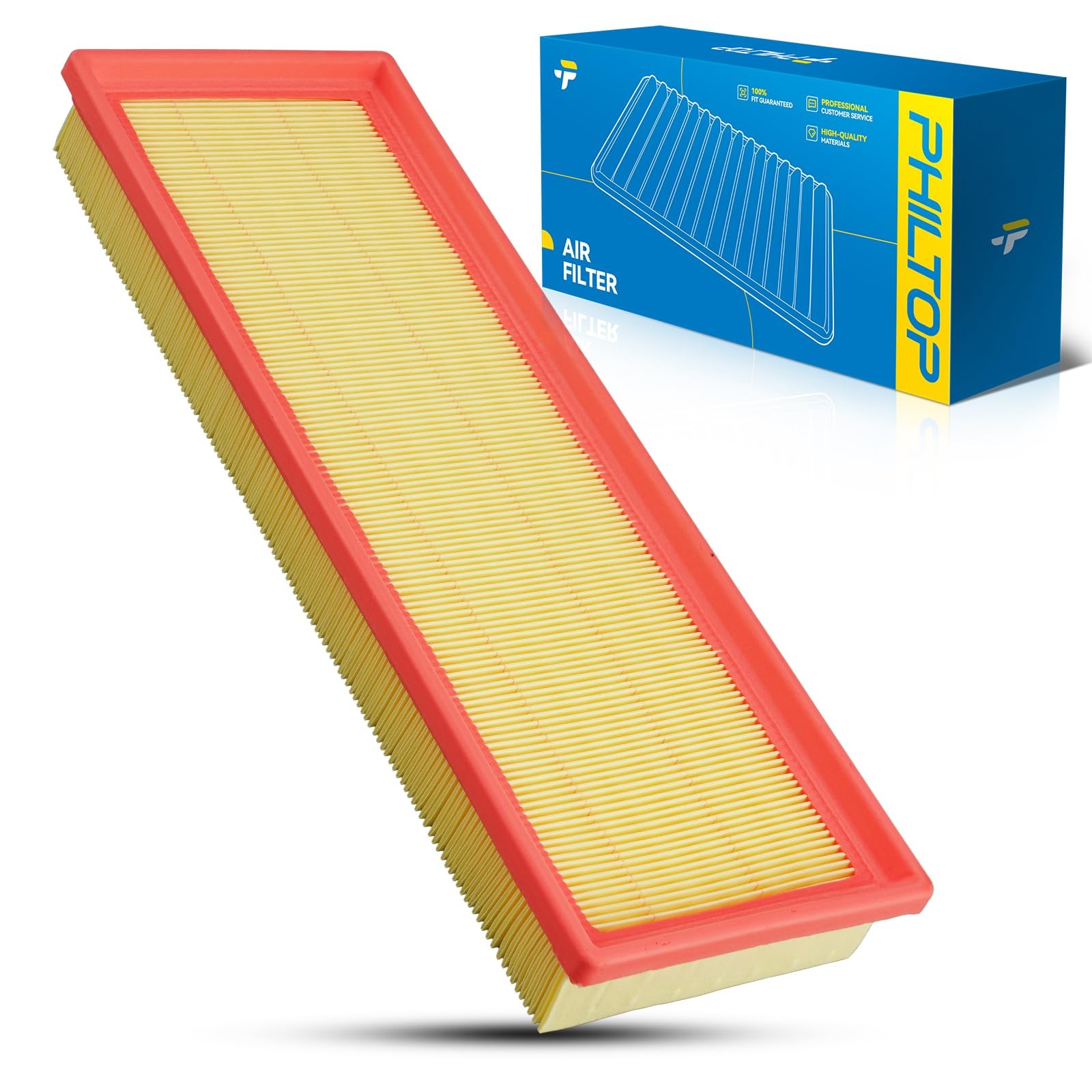 PHILTOP Engine Air Filter CA11109 for 12-16 Fiat 500 1.4L - Enhanced Performance