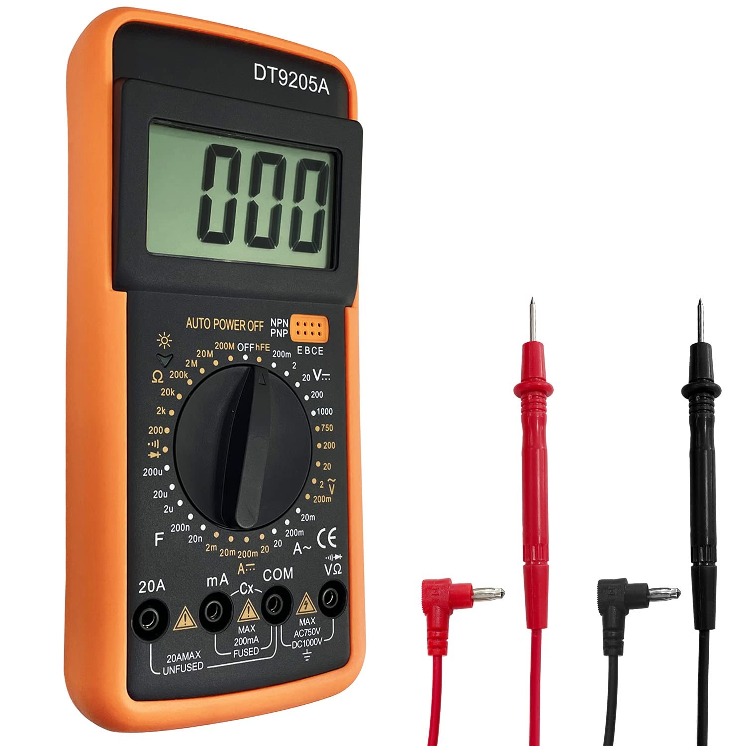 Sutekus Digital Multimeter AC DC Voltmeter Ohm Volt 2 3/8" x 1 1/4", Golden