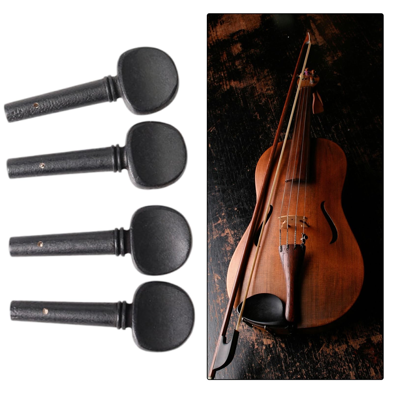 4 PCS Medium Violin Tuning Pegs String Instrument Replacement Accessories