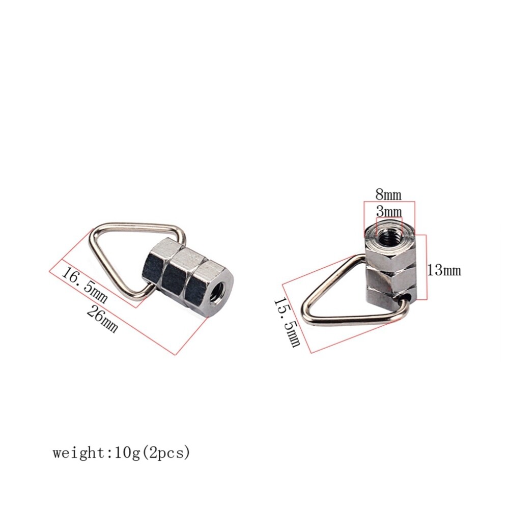 2PCS Strap Lock Strap Button Banjo Guitar Strap Hook Button for Banjo (Silver)