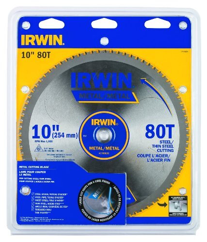 Irwin 4935561 10-Inch 80-Tooth Metal Cutting Circular Saw Blade for Thin Steel