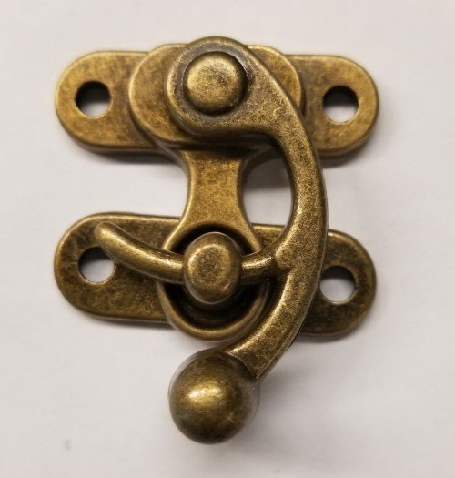 Antique Brass Plated Steel small purse fastener latch case clip lock slide bag