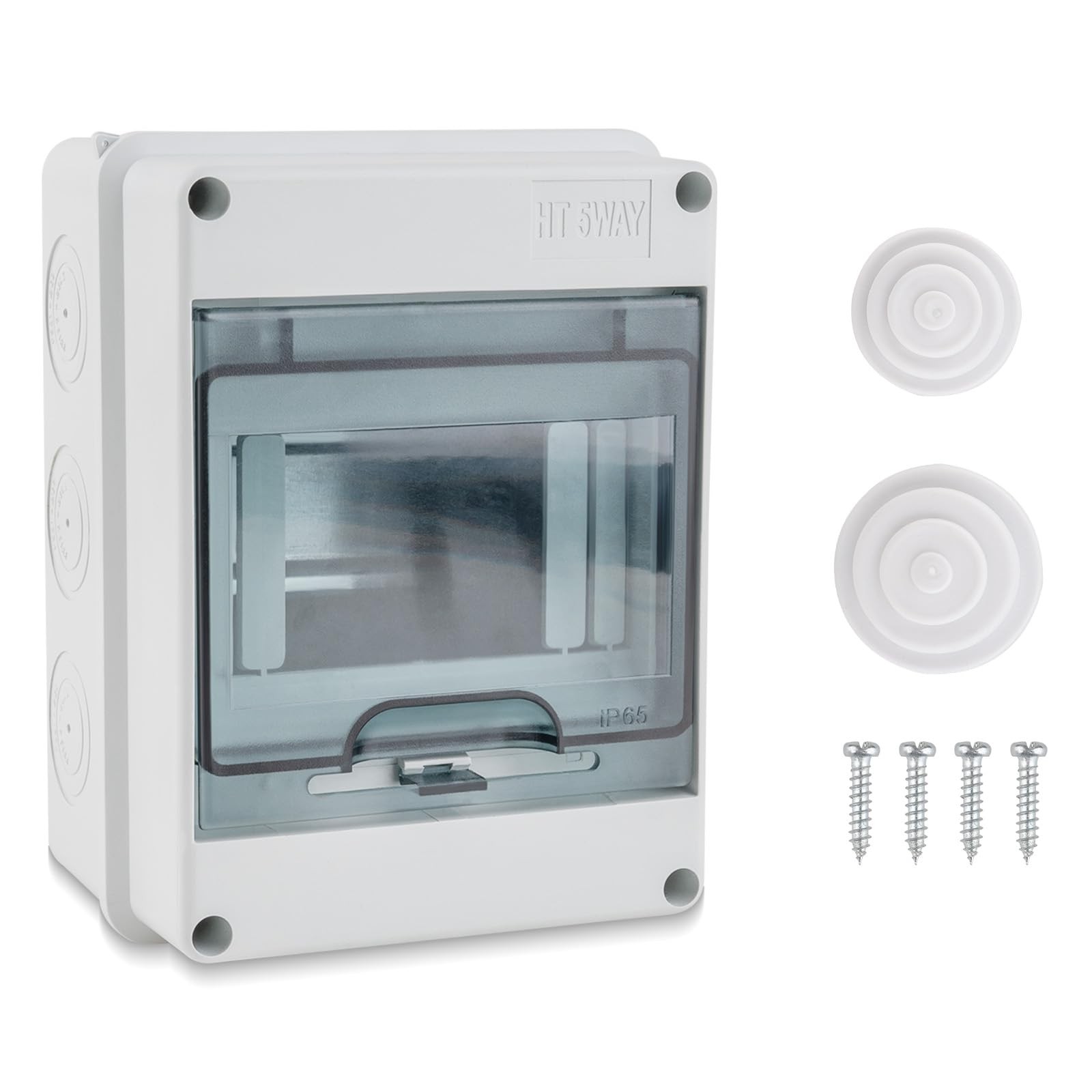 SYIZYEN 5 Way Circuit Breaker Box, IP65 Distribution Protection Box with Din ...