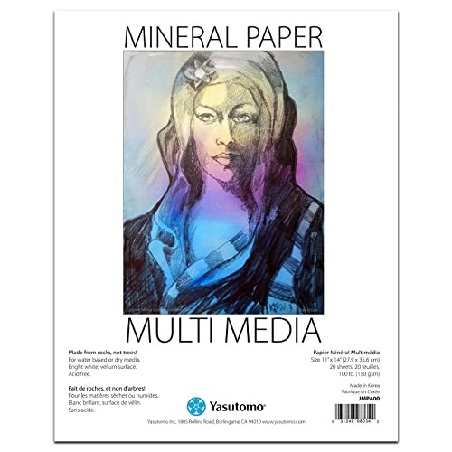 Yasutomo Mineral Paper Multi-Media Artists Pad, 11 X 14 inches, 20 Sheets
