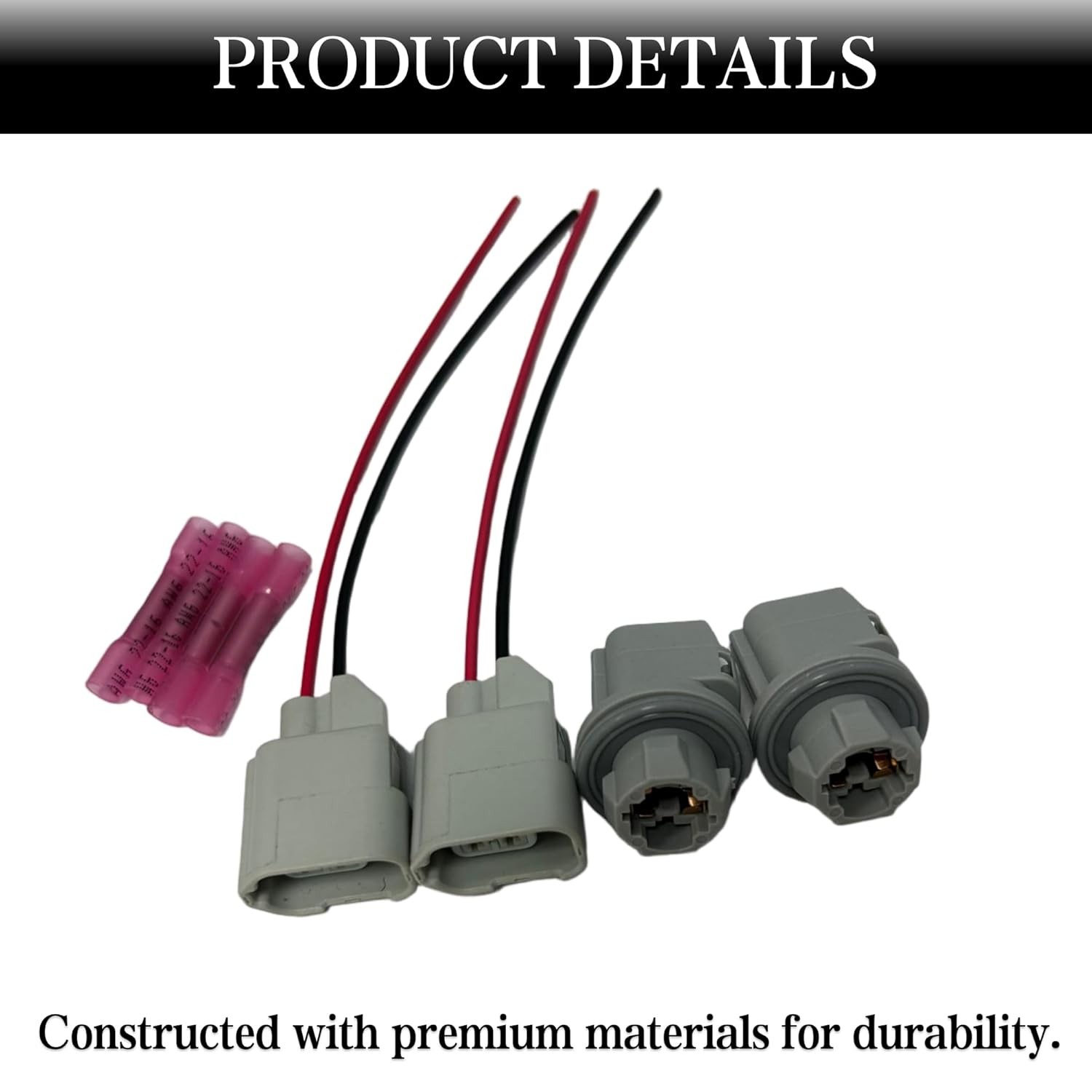 2Pcs Rear License Plate Lights Connector Socket & Plug Harness Kit Fit for Ford