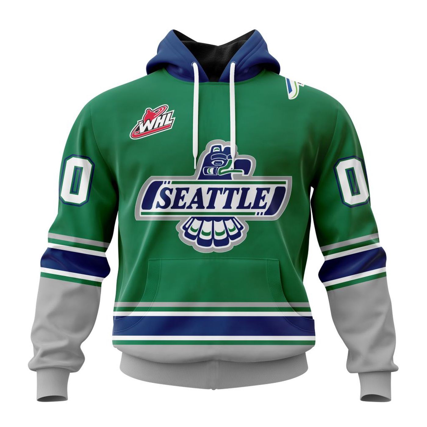 Personalized Seattle Thunderbirds 2025/26 Green Hoodie Zip Up, T-Shirt Fan Gear