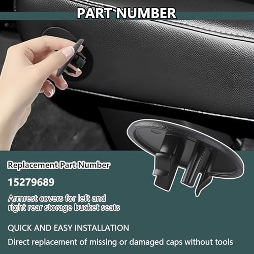 2PCS Car Armrest Cover,Universal Armrest Cap Replacement for Chevy Tahoe, Black
