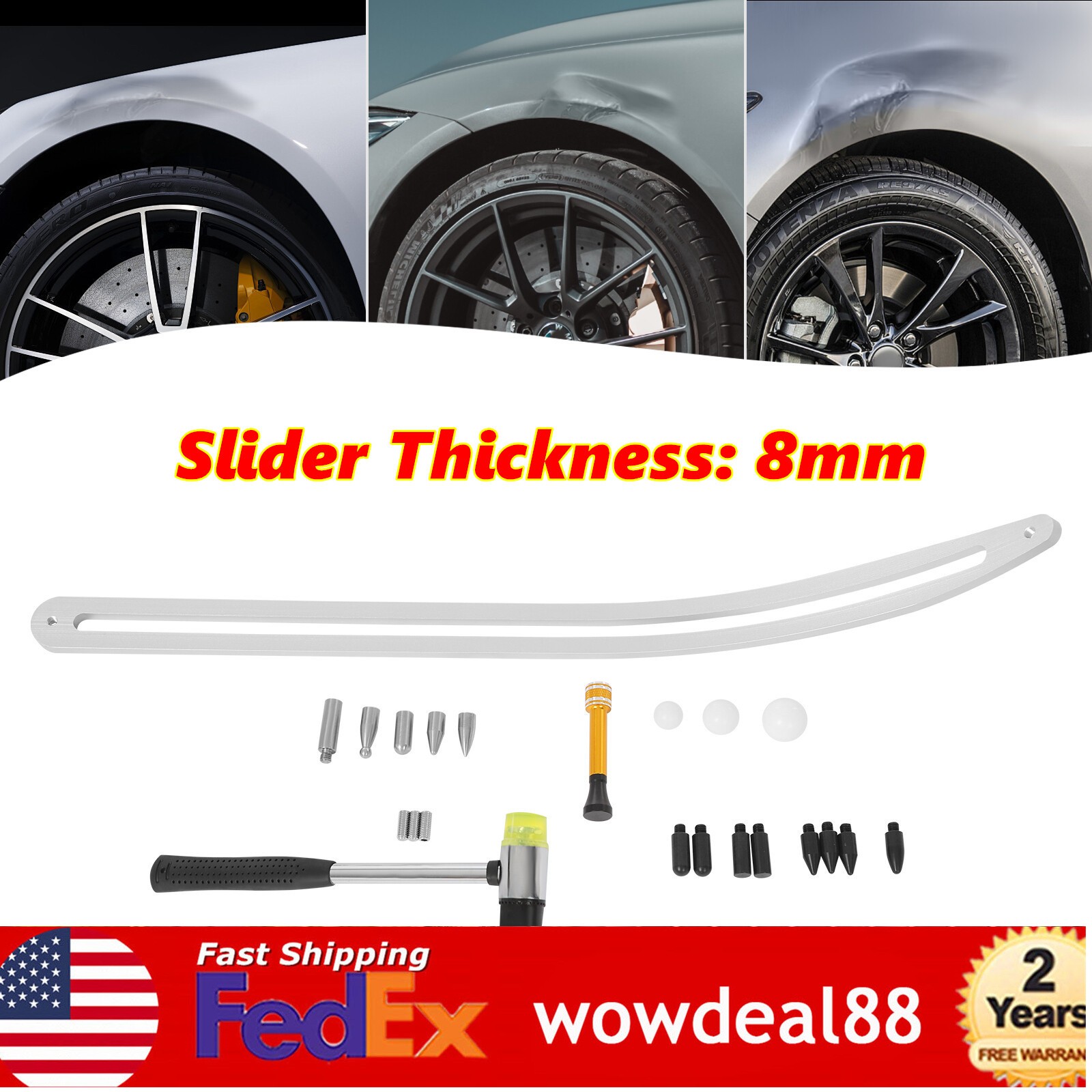 Automotive Dent Repair Kit,Car Fender Damage Repair Tools Dent Repair Slider