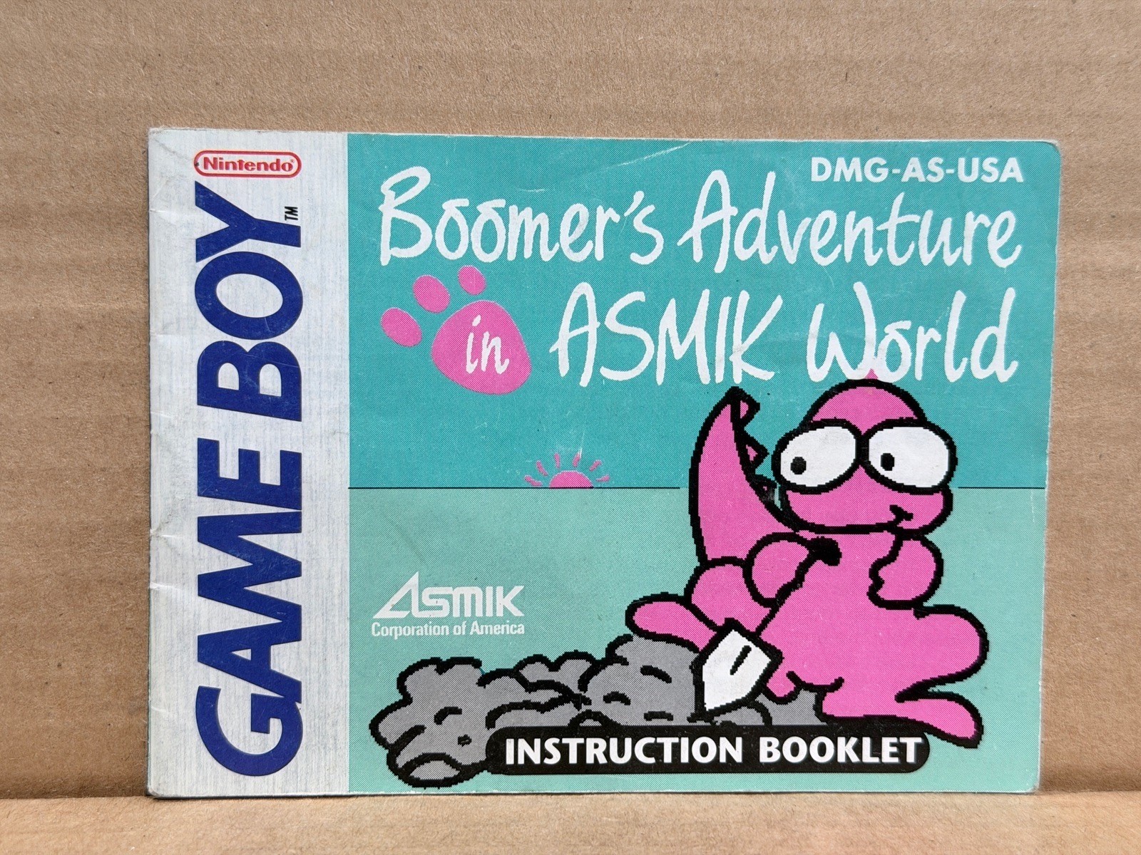 Boomers Adventure In Asmik World Nintendo Game Boy  Game Manual Booklet Only No
